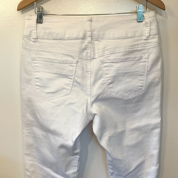 D Jeans White Denim Capri Cropped Jeans Sz 10 - Picture 3 of 5